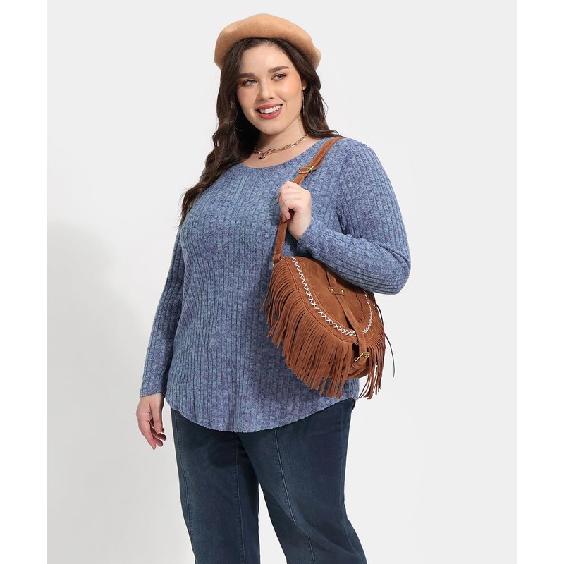 CARCOS - Camisetas básicas de talla grande para mujer, sudadera