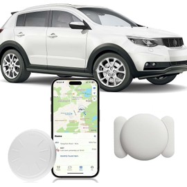HONGTOP H GPS Tracker for Car, Vehicles etc, 1PCS Car Tracker Device Hidden with Magnetic Case, Works with Find My (iOS Only) APP, No Monthly Fee, Real Time Tracking (White)-41193