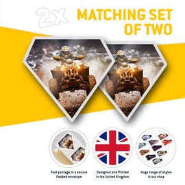 2 x Diamond Stickers 7.5 cm - ATV Quad Bike Transport Fun Decals for Laptops,Tablets,Luggage,Scrap Booking,Fridges, #8339