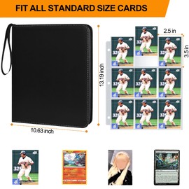 900 Pockets Trading Card Binder for MTG/YGO/PTCG/Game Cards, Collection Card Binder Sleeves with Zipper, Double Sided Pockets Card Holder Carry Card Case for Standard Size Cards