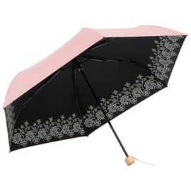 LIEBEN-0544 Parasol Folding Umbrella, 19.7 inches (50 cm) x 6 Ribs, UV Protection, Thermal Shielding, 3 Folding Umbrella, Mini Umbrella [LIEBEN-0544], Pink