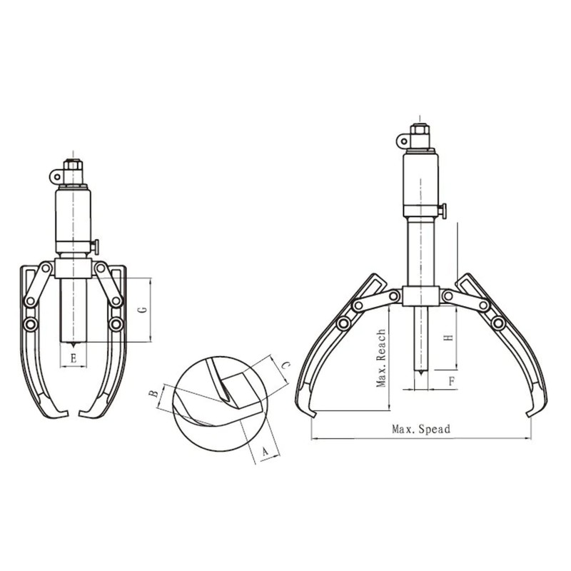 Hydraulic Gear Puller with Locking Nut Bearing Wheel Pulling (5