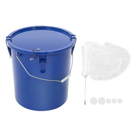 LIAPDG 6 Gal Fryer Grease Bucket, Oil Transport Container with Lock Clips Fryer Oil Bucket with Lid Carbon Steel Oil Disposal Caddy with Top Handle & Nylon Filter Bag in Restaurant Kitchens