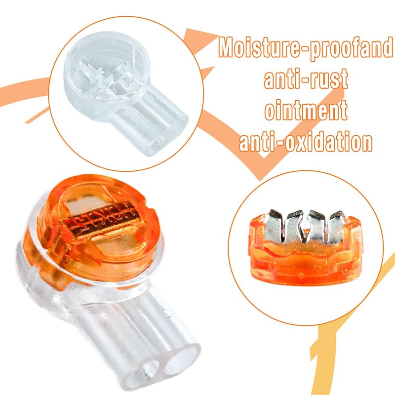 ciciment Button Cable UY2 Orange Clear Waterproof Crimp Butt Splice