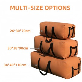 LIROCORA 70CM Sport Travel Bag - 55L Large Lugage Bag with Carry Handles on Both Sides - Sport Duffle Bag with 2 zips - Sturdy & Water Resistant - Orange