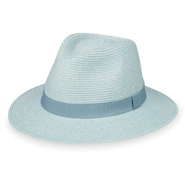 Wallaroo Hat Company Women’s Caroline Fedora (Sky Blue) – UV Sun Protection, Packable, Sun Hat, Adjustable, Travel-Friendly, Medium Size – Summer Beach Hat, Festival Hat and Everyday Sun Protection