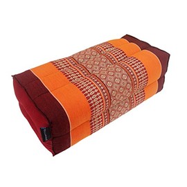 Traditional Thai Kapok Yoga Support Block Cushion Meditation Pillow size 35 x 15cm (Orange, Maroon)