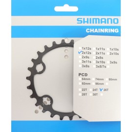Shimano Unisex - Adult SLX Chainring, Black, 26 Teeth