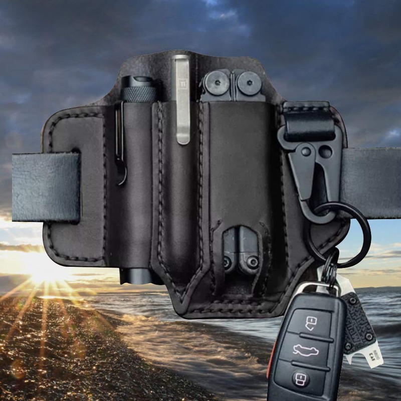 Multitool Leather Sheath Pocket Organizer, EDC Leather Sheath for Leatherman