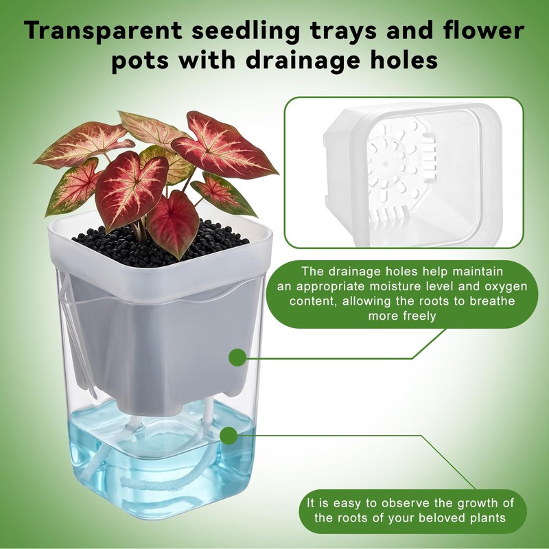 20 Pack 2.5 Inch Small Self Watering Pots for Indoor