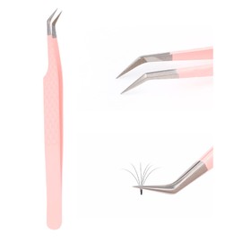 Lash Extension Tweezers Fiber Tip Lash Tweezers for Eyelash Extensions Volume Lash Tweezers Professional Artist Tech Work Kit Eyelash Tweezers For Volume Fans Curved Tweezers