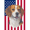 Beagle - Best of Breed American Flags Garden Size 12"