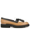 Franco Sarto Womens Carolynn Tassel Loafer Camel Brown Colorblock Multi