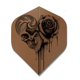 US Darts 3 Sets (9 Flights) Alchemy Copper AMOIR (Skull and Rose) Standard Dart Flights - 100 Micron