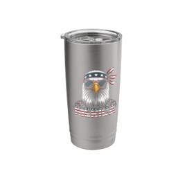 Merica Eagle Funny USA Flag 4th of July Sunglasses Stainless Steel Insulated Tumbler