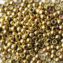 Tibaoffy Crafts Gold Beads 6x9mm,Pony Beads Total About 1000pcs