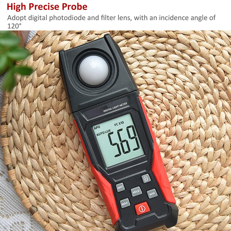 Digital Illuminometer 200000LX High Accuracy Light Meter Automatic Power Off