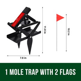 Garsum Mole Trap Lawn EasySet Eliminator Black Scissor Traps,Reusable Quick and Clean Kill,4 Sets