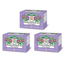 Tadin Herb And Tea - Té de hierbas de flores de pasión, 72 bolsitas de té, relajar la mente muscular Pasiflora, 3 paquetes (Pack de 3)