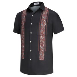 KYKU Mexican Guayabera Shirts for Men Summer Button Down Shirt, Traditional, 3XL