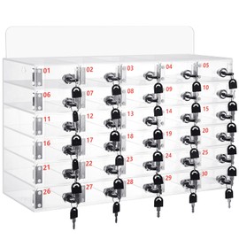 Threan Cell Phone Locker Box for Classroom with Door Locks and Keys Clear Acrylic Phone Jail Storage Cabinet Wall Mounted for School Factory Office(23.62 x 10.24 x 15.75 Inch)