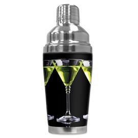 Mugzie "Appletini" Cocktail Shaker with Insulated Wetsuit Cover, 16 oz, Black