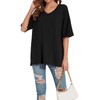 Larmliss Women's Oversized T Shirts V Neck Tees Summer Half