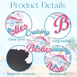 Cruise Door Magnets Decorations, 7Pcs Girls Trip Themed Cruise Magnets, Funny Magnetic Door Signs for Ship Cabin Decor