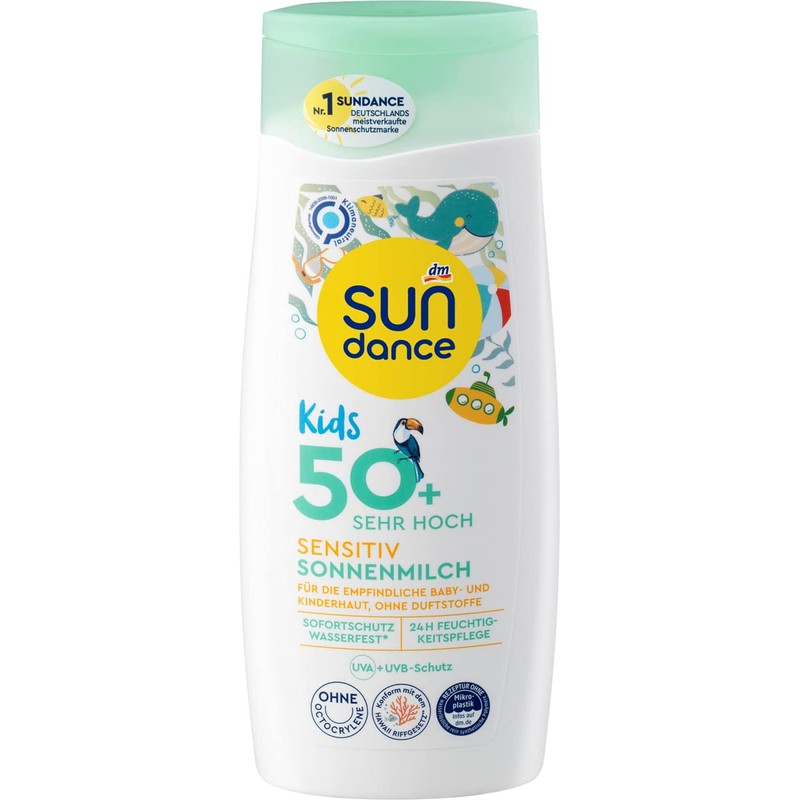 SUNDANCE Sonnenschutz Sonnenmilch Kids sensitiv, LSF 50+, 3er-Pack (3 x