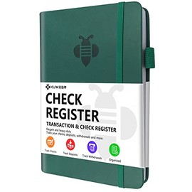 Registro de cheques – Elegantes registros de cheques personales con registros de cheques y transacciones, registro de cheques de tapa dura de 5.2 x 7.