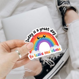 3 Pcs Today is a Great Day to Leave Me Alone Sticker Leave Me Alone Decals Today is a Great Day Sticker Anti Social Stickers Antisocial Car Decal Laptop Bottle Phone Helmet Hard Hat Funny Gifts 3"