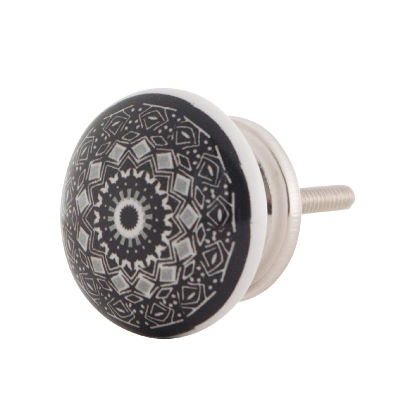 Knober Set of 10 Ceramic Furniture Knobs Mandala Energy Shabby-Chic