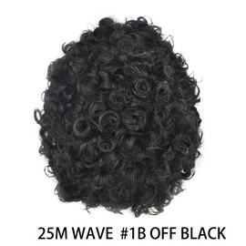 Healthlif Men’s Curly Toupee PU Base Man Wavy Kinky Toupee Hair Piece For Men 20mm.25mm Loose Curly Mens Hair Replacement System (8''X10''-25MM Curl Wave, 1B OFF BLACK)