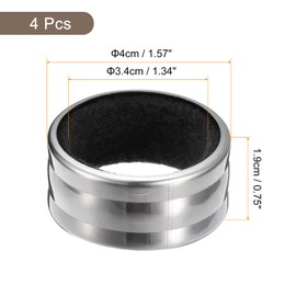 uxcell 4Ps Wine Bottle Collars, Stainless Steel Wine Drip Rings with Velvet Felt, Leak- Proof Anti- Overflow Ring Wine Drip Catcher for Kitchen and Bar