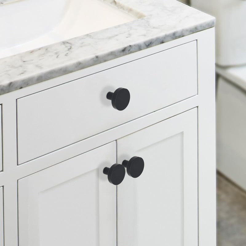 HANIHUA 50 Pack Matte Black Cabinet Knobs Drawer Knobs, Kitchen