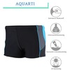 Aquarti Men's Swimming Trunks Short with Contrast Piping, 07 Black