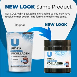 UMZU ZuCollagen Hydrolyzed Protein Powder | 5 Collagen Peptide Types for Healthy Hair, Skin, Nails, Joints & Gut | Low Calorie, High Protein (20g Protein per Serving | Unflavored)