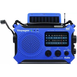 Kaito KA500 Solar Crank AM FM Weather Emergency Alert Radio Receiver - Blue