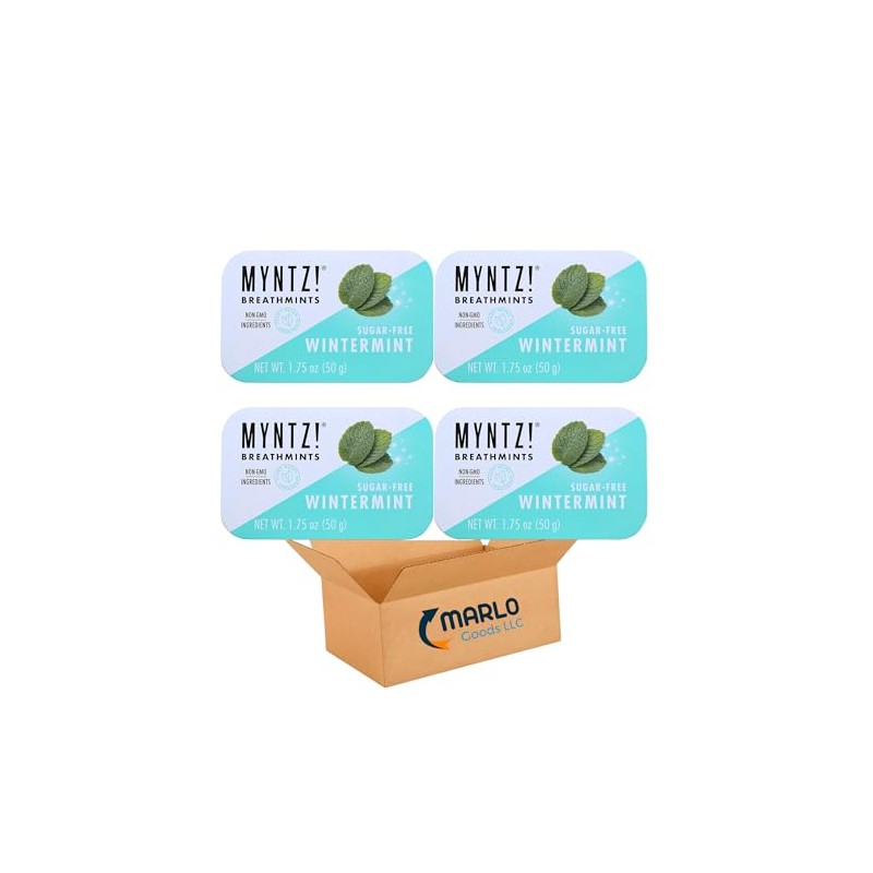 Myntz Sugar Free Mints in a Tin, Wintermint 4 Pack,