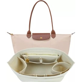 Longchamp 롱샹 프리미엄 펠트 2025베이지-S를 위한 르 플리지 백 지갑 정리함을 Lckaey 삽입물 [coffee] Longchamp Premium Felt 2025 Beige-S Le Pliage Bag Wallet Organizer Lckaey Insert [coffee]
