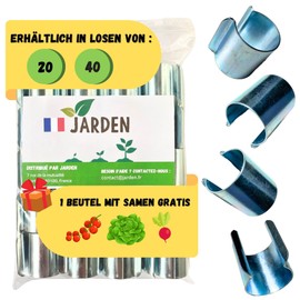 JARDEN© 40 clips with 25 mm diameter for greenhouses, metal fastening made of zinc for tunnel greenhouses with 25 mm pipes, accessories for covering propagation and sowing greenhouses