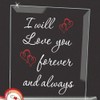 Glass Baron Handcrafted Red Rose I Love You Figurine Accented