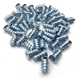 50 Pcs 6.3mm x 11mm Euro Screws Hinge Screws Flat Head Countersunk Euro Screws for Hinges for Kitchen Cabinets Doors Wardrobes (6.3mm x 11mm)