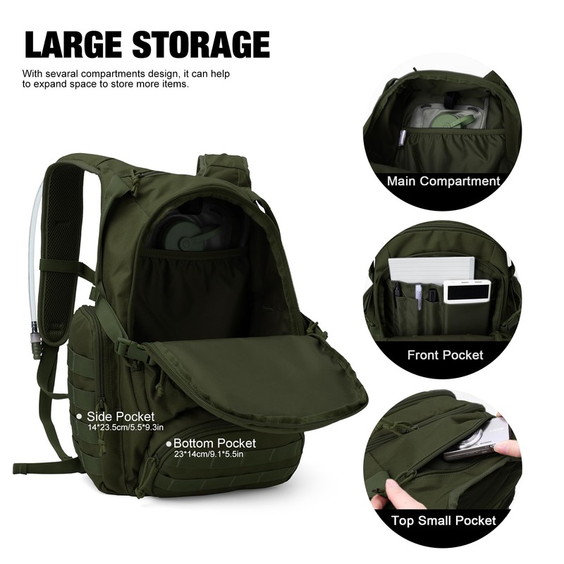 Mardingtop - Mochilas tácticas Molle de 25 litros para senderismo,