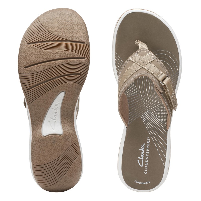 Clarks Clarks Women's Breeze Sea Flip-Flop, Taupe, 6