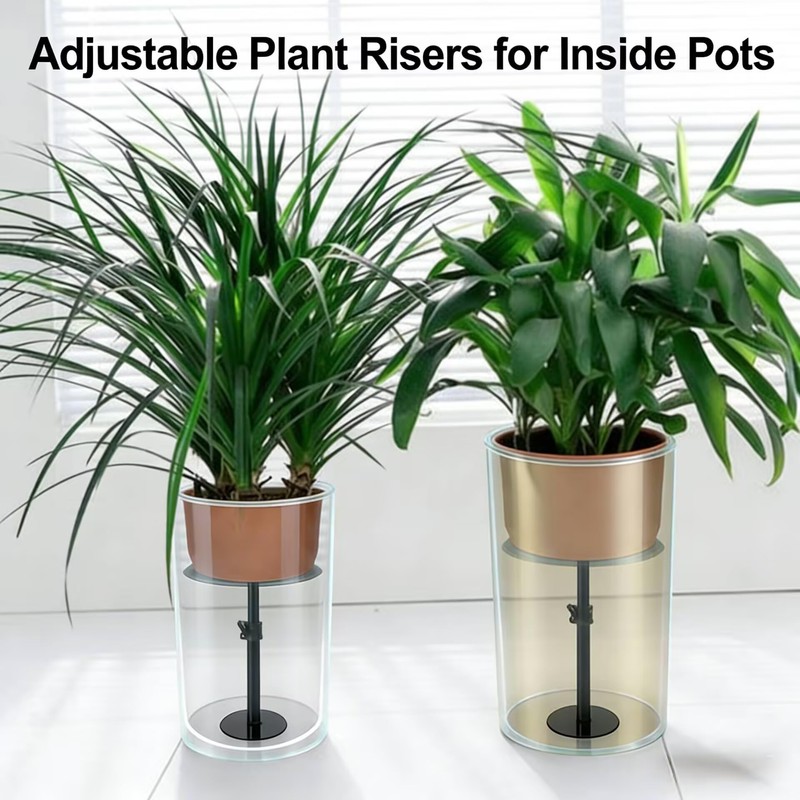 PERFECT LASER Adjustable Plant Riser, 11-19" Rise Planter Insert Filler
