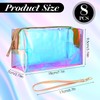 8pcs Holographic Bulk Makeup Bags,Waterproof Clear Iridescent Makeup Bag, Cosmetic