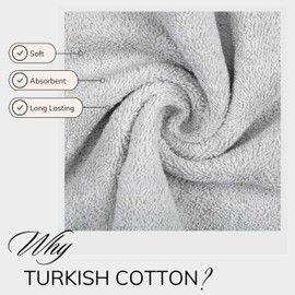 TEXTILOM 100% Turkish Cotton Oversized Luxury Bath Sheets, Jumbo & Extra Large Bath Towels Sheet for Bathroom and Shower with Maximum Softness & Absorbent (40 x 80 inches)- Light Grey