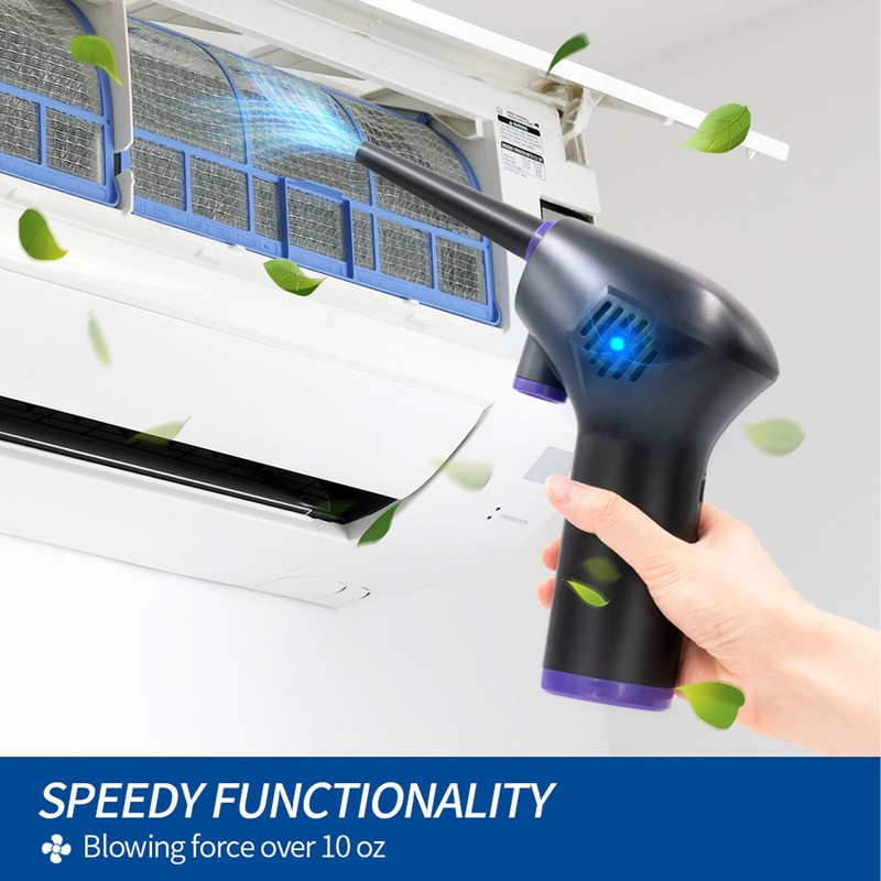 Cordless Air Duster Battery 36000 RPM USBC Fast Charging Dust
