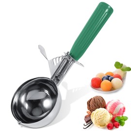 Agatige Ice Cream Scoop with Trigger Release, 6.5cm Stainless Steel Cookie Scoop Melon Baller for Ice Cream Toppings Meatballs Mashed Potatoes Muffins